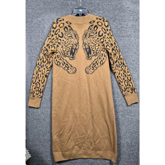 Show Me Your Mumu Cardigan Sweater Womens Small Brown Big Bang Leopard Print - Picture 2 of 10